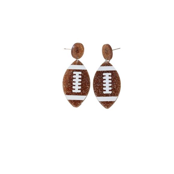 Super Cute Football Earrings - Picture 3 of 4